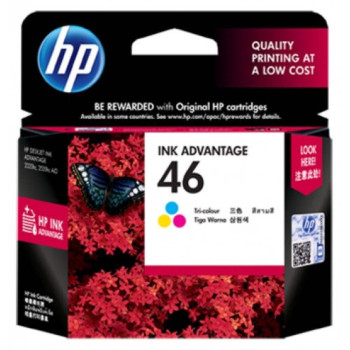 HP 46 Tri-color Ink Cartridge : 750pgs : CZ638AA	