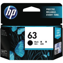 HP 63 Black Ink Cartridge : 190 pgs : F6U62AA