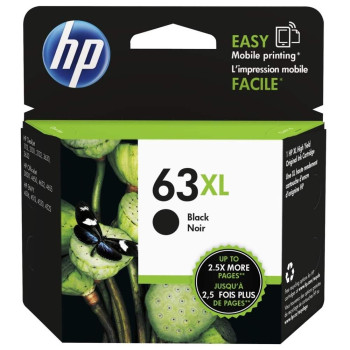 HP 63XL Black Ink Cartridge : 480 pgs : F6U64AA	