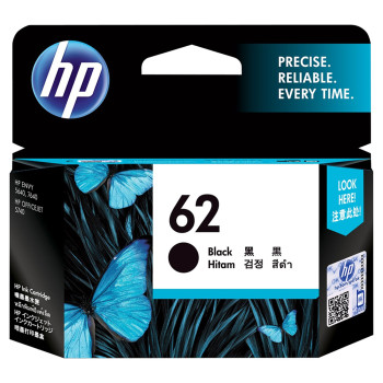 HP 62 Black Ink Cartridge : 200pgs : C2P04AA	