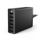 Anker A2123 PowerPort 60W 6-Port USB Desktop Charger - Black