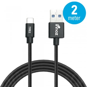 Innoz® InnoLink USB 3.1 to Type-C 5Gbps Super Speed Transfer & 5V/3A  High Speed Charging Cable - Black (2m)