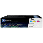 HP 126A 3-pack Original LaserJet Toner Cartridges - Cyan/Magenta/Yellow (CF341A)