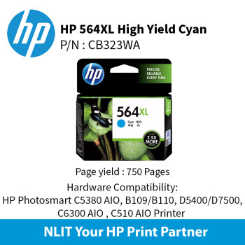 HP 564XL Cyan Ink Cartridge (CB323WA)