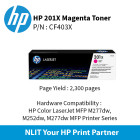 HP 201X Magenta laserJet Toner 300pgs CF403X a