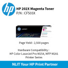 HP 202X Magenta laserJet Toner : 2500pgs : CF503X
