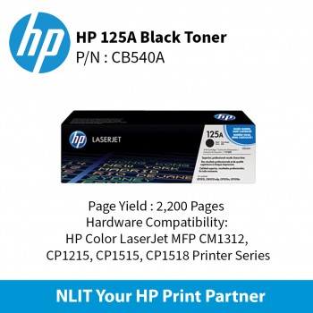 HP 125A Black Ctrg : 2200pgs : CB540A