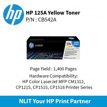 HP 125A Yellow Ctrg : 1400pgs : CB542A