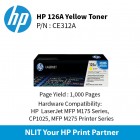 HP 126A Yellow Ctrg : 1000pgs : CE312A