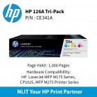 HP 126A Tri-Pack LaserJet Toner : 1000pgs : CF341A
