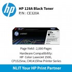 HP 128A Black Ctrg : 2000pgs : CE320A