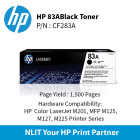 HP 83A Black Ctrg : 1500pgs : CF283A