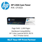 HP 130A Cyan Ctrg : 1000pgs : CF351A	