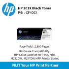 HP 201X Black LaserJet Toner : 2800pgs : CF400X