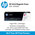 HP 201X Magenta laserJet Toner : 2300pgs : CF403X	