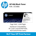 HP 48A Black LaserJet Toner : 1000pgs : CF248A