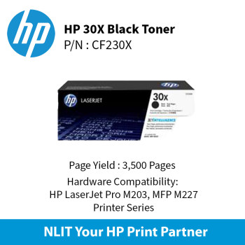 HP 30X High Yield Black LaserJet Toner : 3500pgs : CF230X