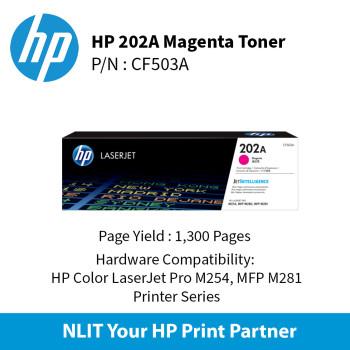 HP 202A Magenta laserJet Toner : 1300pgs : CF503A