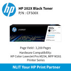 HP 202X Black laserJet Toner : 3200pgs : CF500X