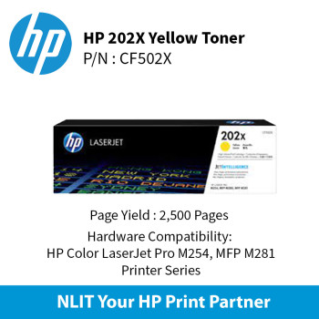 HP 202X Yellow LaserJet Toner 500pgs CF502X