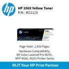 HP 206X Yellow LaserJet Toner : 2450pgs : W2112X