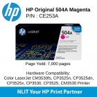 HP Original Toner : HP 504A Magenta : 7000pgs : CE253A : 2 Yrs Warranty