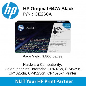 HP 647A Black 8500pgs CE260A