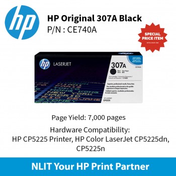 HP Original Toner : HP 307A Black : 7000pgs : CE740A : 2 Yrs Warranty CE740A