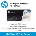 HP Original Toner : HP 307A Cyan : 7300pgs : CE741A : 2 Yrs Warranty