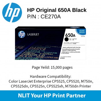 HP 650A Black 13500pgs CE270A
