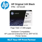 HP 14X Black 17500pgs CF214X