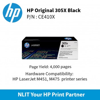 HP 305X Black 4000pgs CE410X