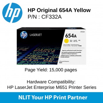 HP 654A Yellow 15000pgs CF332A