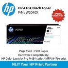 HP Original Toner : HP 416X Black : 7500pgs : W2040X : 2 Yrs Warranty