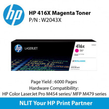 HP Original Toner : HP 416X  Magenta : Large : 6,000pgs : W2041X : 2 Years Direct HP Warranty