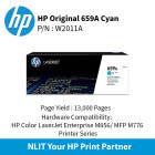 HP Original Toner : HP 659A Cyan : 13000pgs : W2011A : 2 Yrs Warranty W2011A