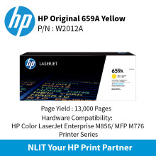 HP Original Toner : HP 659A Yellow : 13000pgs : W2012A : 2 Yrs Warranty W2012A