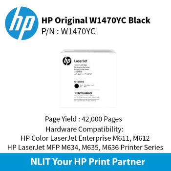 HP Original Toner : HP 147YC Black : 42000pgs : W1470YC : 2 Yrs Warranty