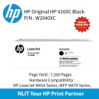 HP Original Toner : HP 416XC Black : Large : 7,500pgs : W2040X : 2 Years Direct HP Warranty