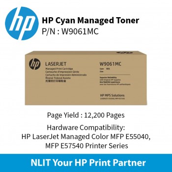 HP Original Toner : HP  Cyan Man : 12200pgs : W9061MC : 2 Yrs Warranty W9061MC