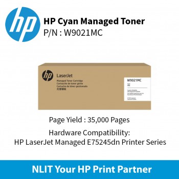 HP Original Toner : HP  Cyan Man : 35000pgs : W9021MC : 2 Yrs Warranty W9021MC