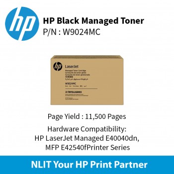 HP Original Toner : HP  Black Managed  : 11500pgs : W9024MC : 2 Yrs Warranty W9024MC