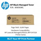 HP Original Toner : HP  Black Managed  : 8600pgs : W9090MC : 2 Yrs Warranty