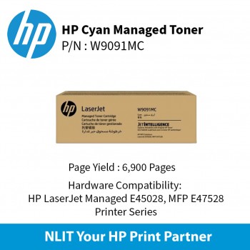 HP Original Toner : HP  Cyan Managed  : 6900pgs : W9091MC : 2 Yrs Warranty W9091MC