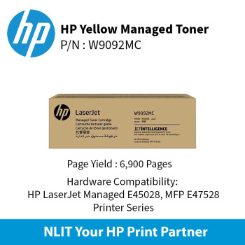 HP Original Toner : HP  Yellow Managed  : 6900pgs : W9092MC : 2 Yrs Warranty W9092MC