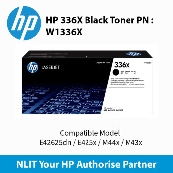 HP Original Toner : HP 336X Black : Std : 13,600 : W1336x : 2 Years Direct HP Warranty E42625