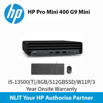 HP Pro Mini 400 G9 Mini i5-13500(T)/8GB/512GBSSD/W11P/WIFI/3 Year Onsite Warranty