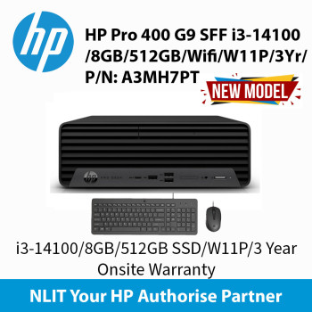 HP Pro Tower 400 G9 i3-14100/8GB/512GB SSD / Wifi 6 /W11P