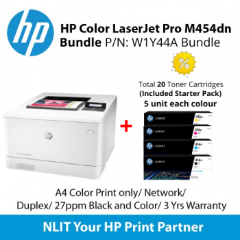 HP Color LaserJet Pro M454dn Printer Bundle Package + Total 20 Toner Cartridges Bundle 