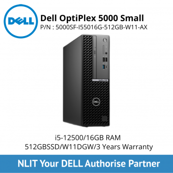 Dell Optiplex 5000 Small Form Factor 5000SF-I55016G-512GB-W11-AX - i5-12500/16GB RAM/512GB SSD/W11DW/3 Years Warranty